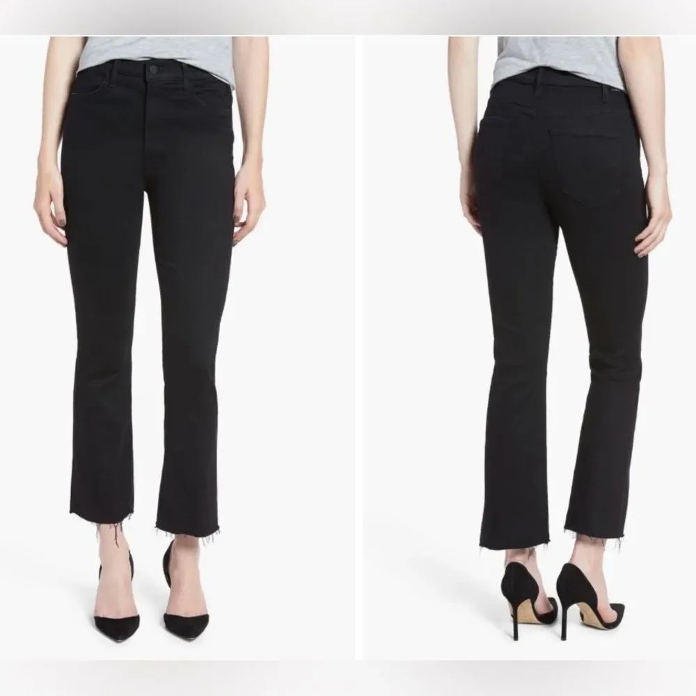 MOTHER The hustler Ankle Fray Jeans Black Not Guilty Wash Size 28